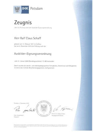 Referenz Aufbilderschein