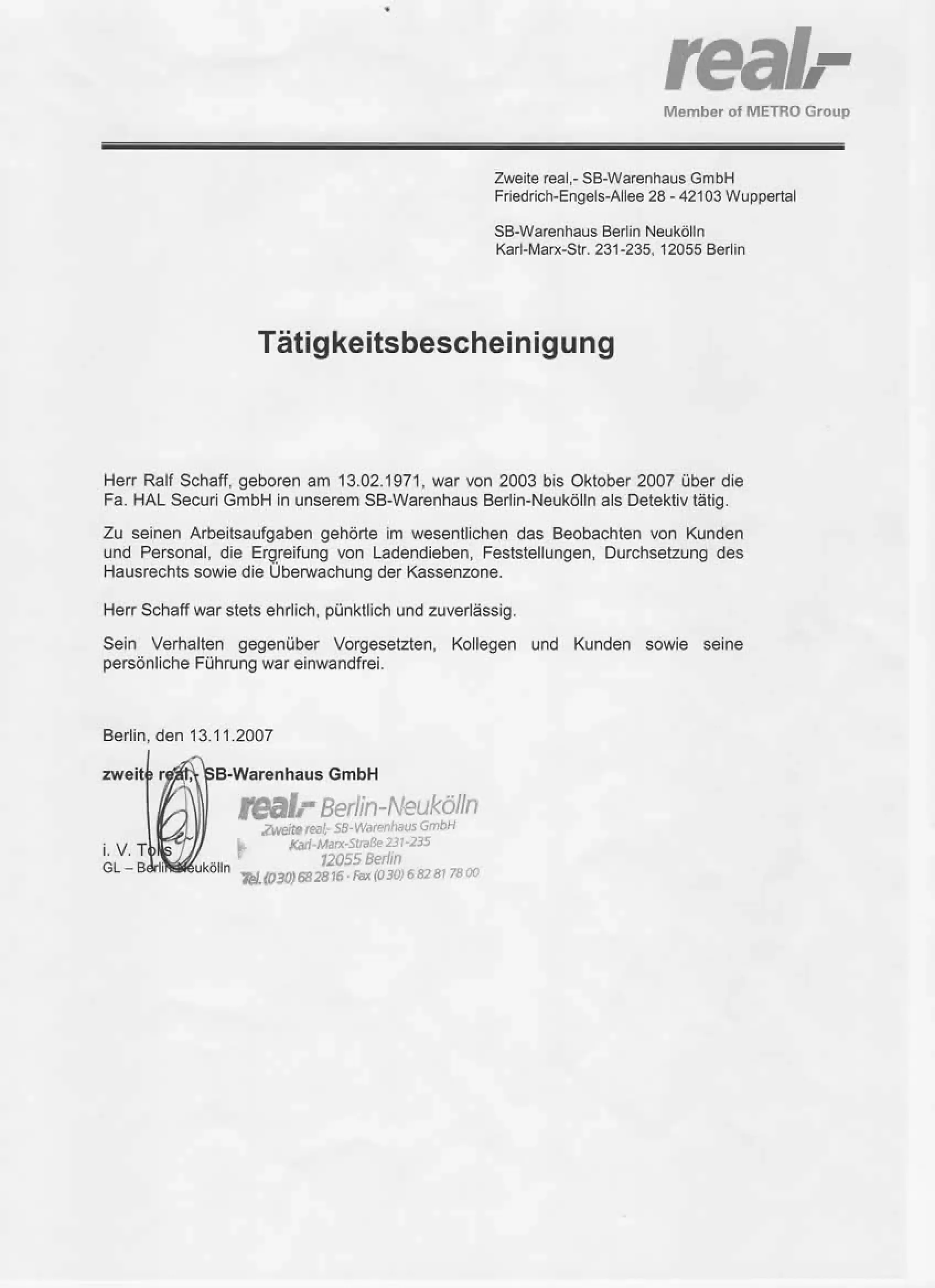 Referenzen Security Berlin